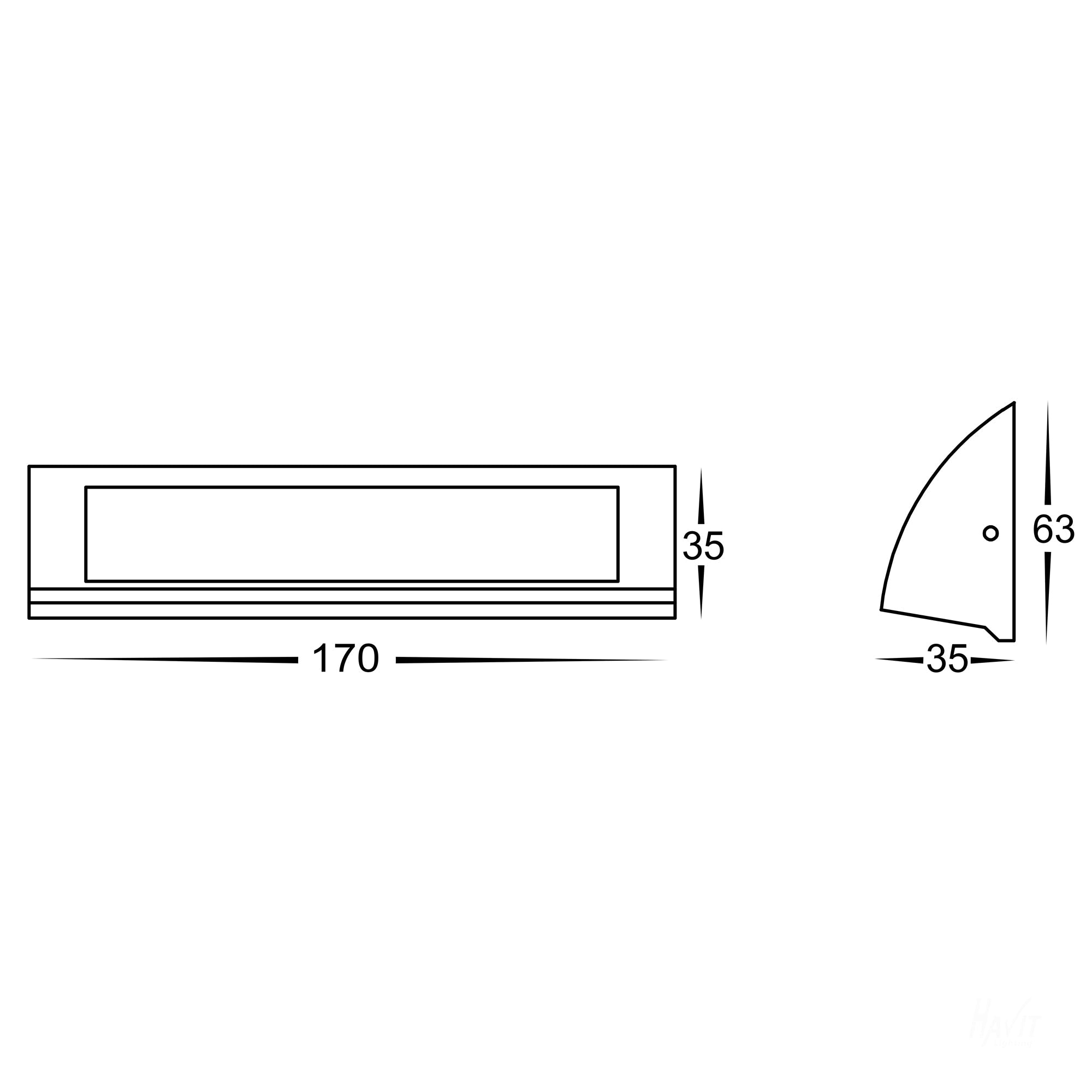 HV3271T-WHT-12V - Taso 6w White TRI Colour LED Step Light