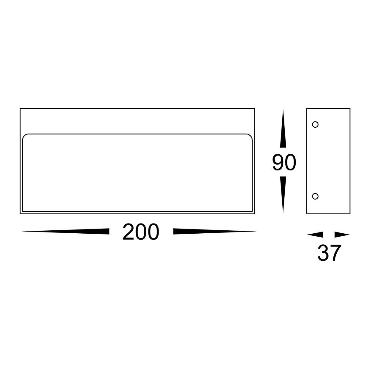 HV3275T-BLK - Virsma Black Rectangle LED Step lights