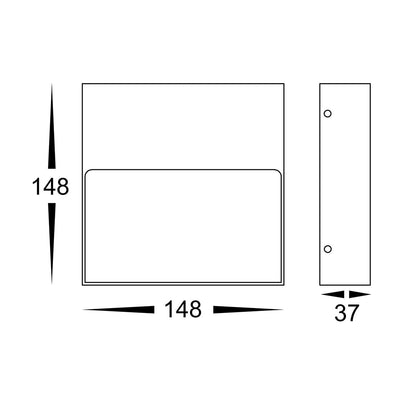 HV3276T-BLK - Virsma Black Square LED Step lights