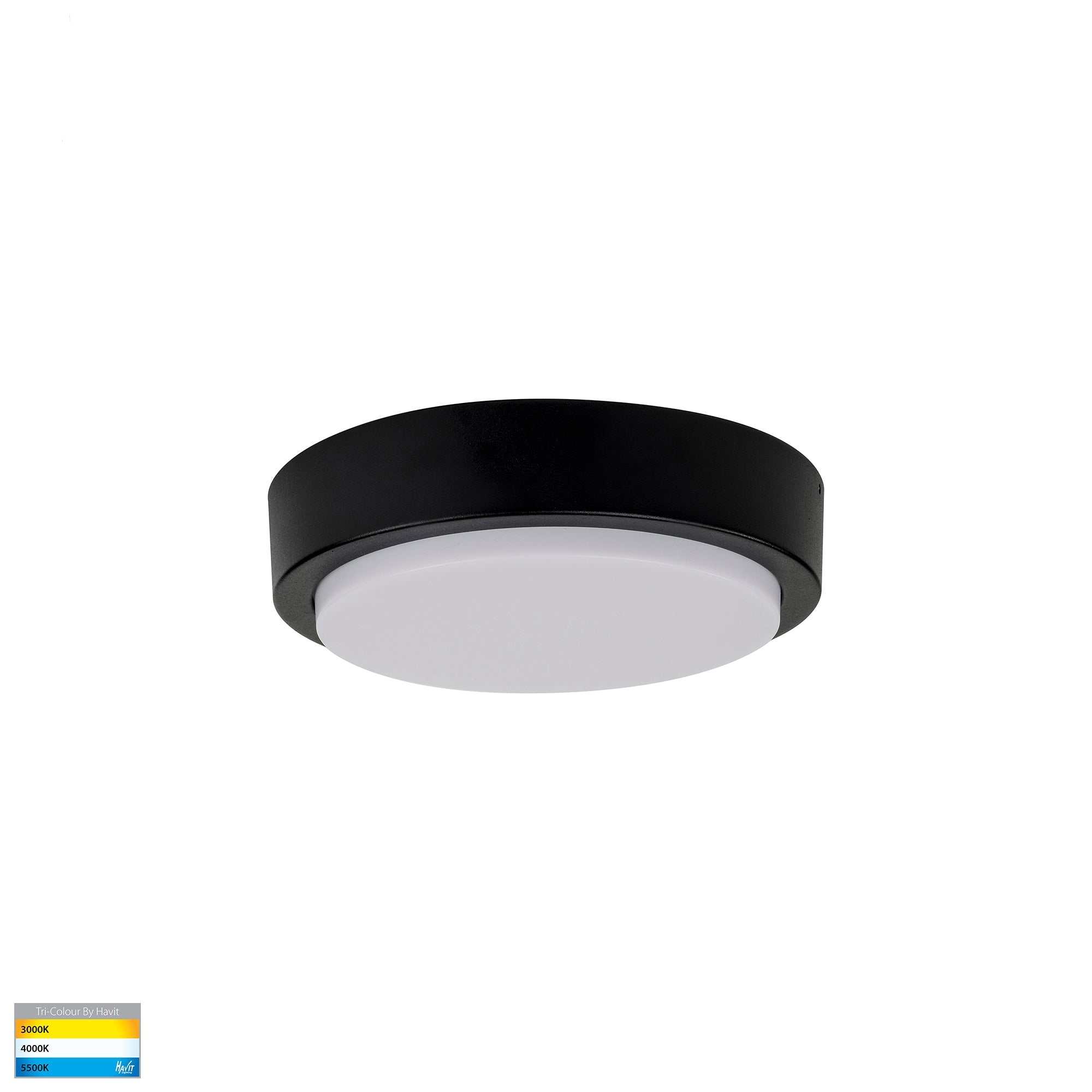 HV36051T-BLK - Liptor Black 10w Ceiling Mounted LED Oyster