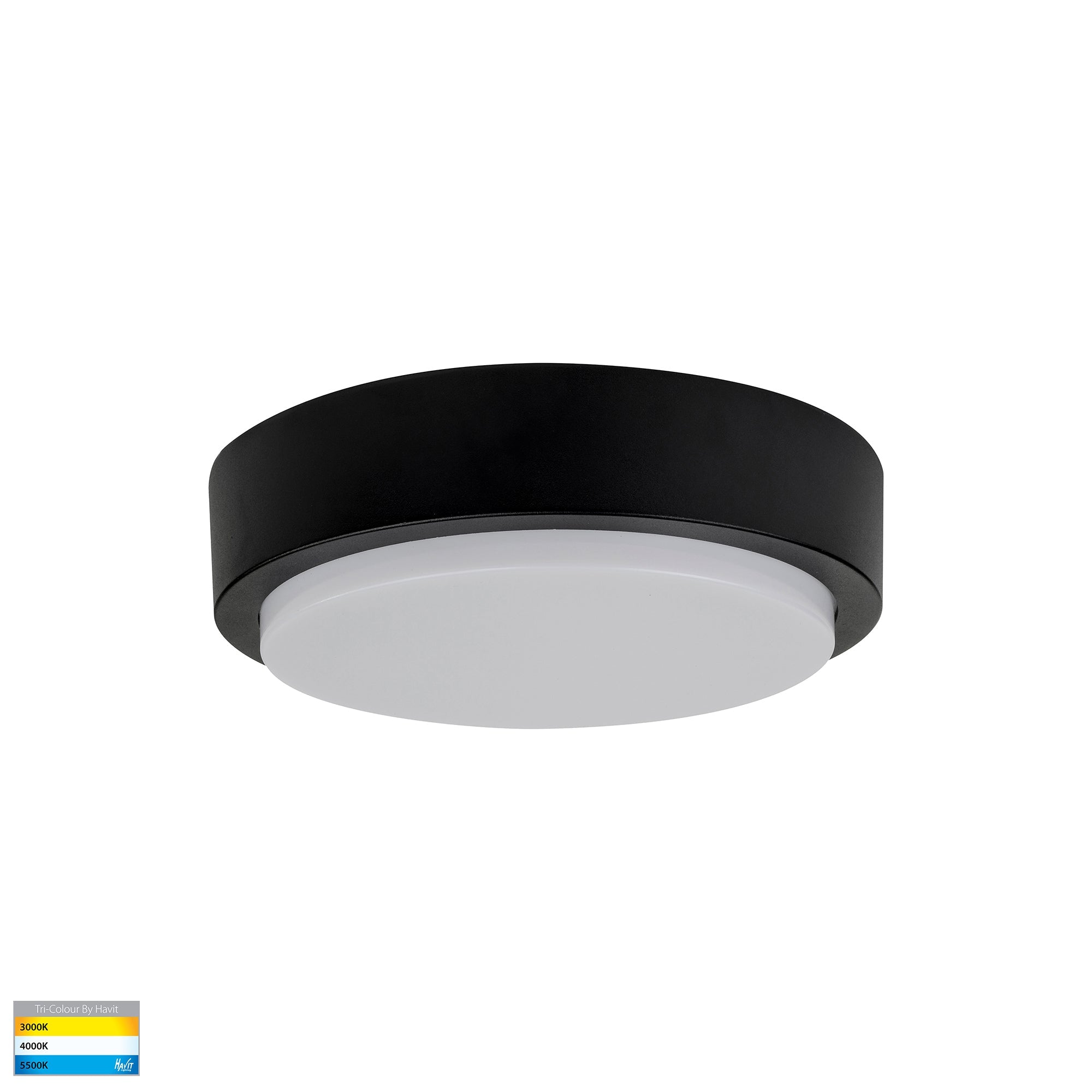 HV36052T-BLK - Liptor Black 20w Ceiling Mounted LED Oyster