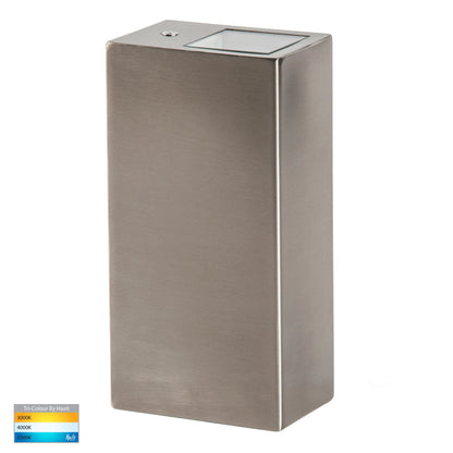 HV3633T-SS316 - Veldi 316 Stainless Steel Square TRI Colour Up & Down Wall Light