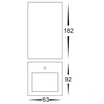 HV3633T-WHT - Veldi White Square TRI Colour Up & Down Wall Light
