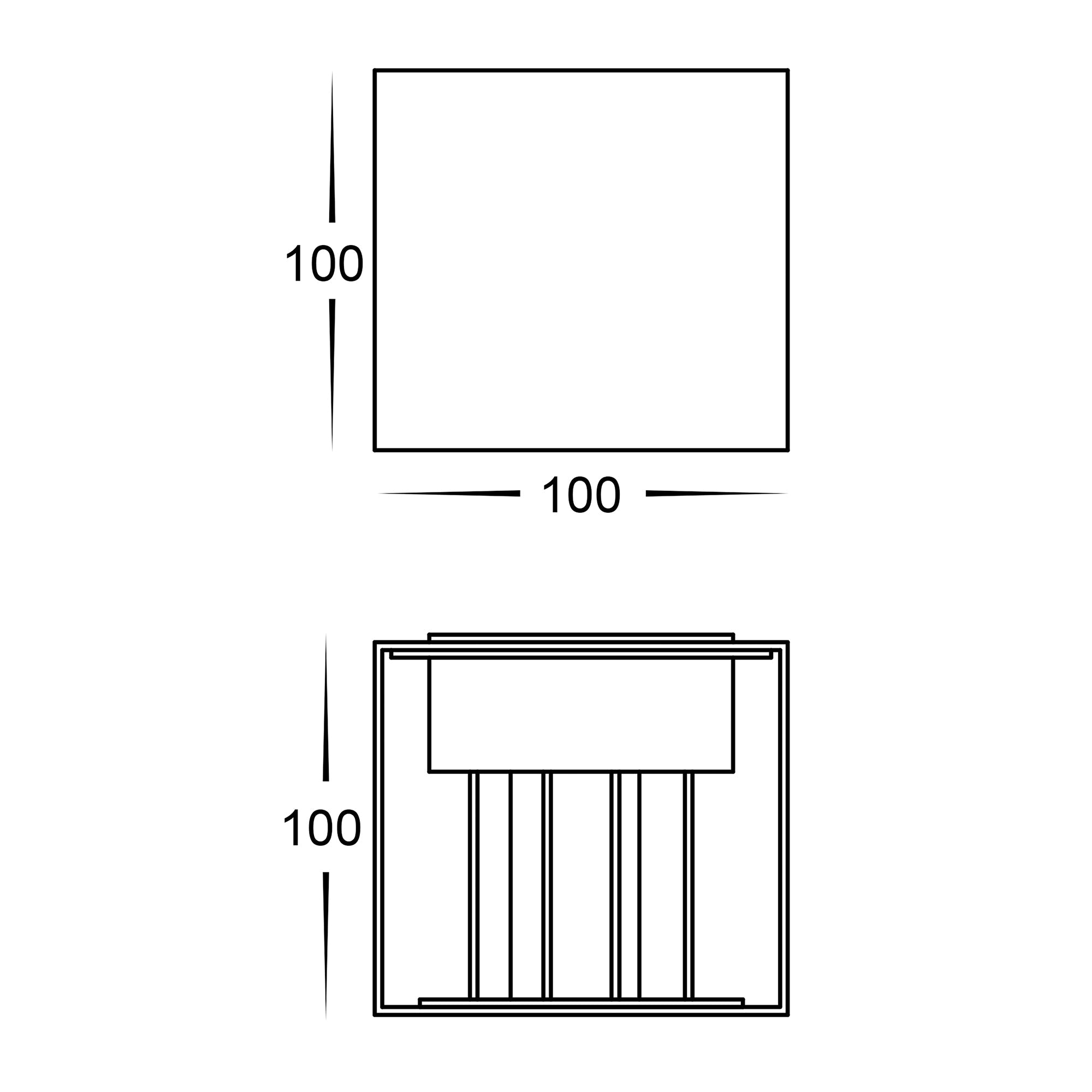 HV3658T-BLK-SQ | HV3658T-BLK-SQ-12V - Versa Black Square Up & Down Wall Light