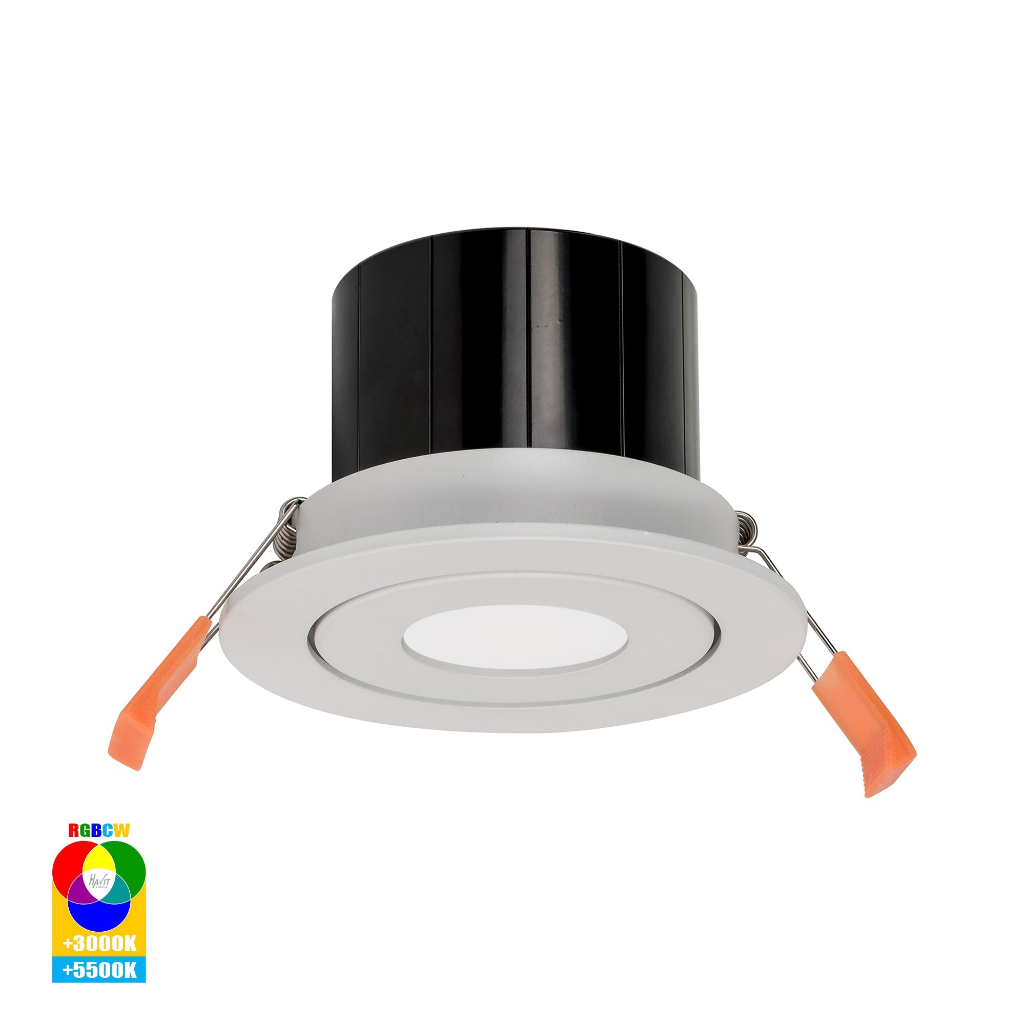 HV5512RGBCW-WHT - Prime White Tilt RGBCW WIFI LED Downlight