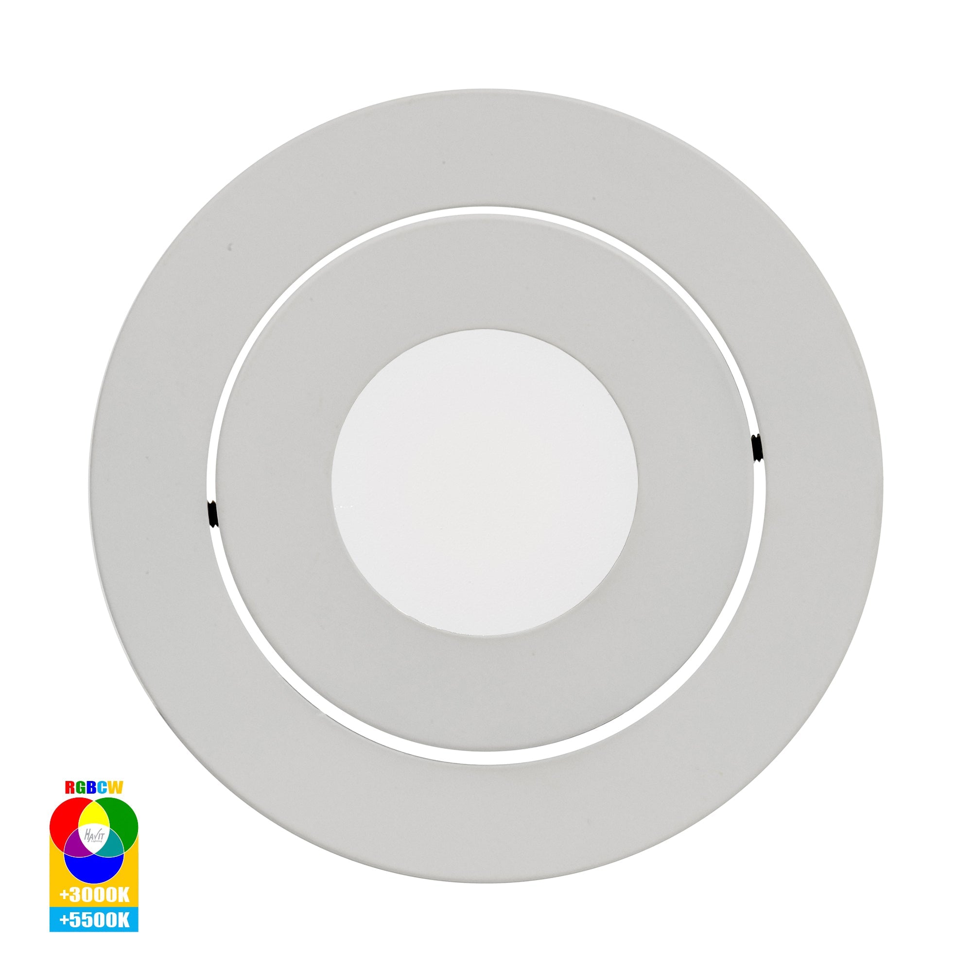 HV5512RGBCW-WHT - Prime White Tilt RGBCW WIFI LED Downlight