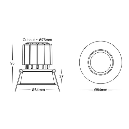 HV5513T-BLK - Prime Black Fixed Deep LED Downlight