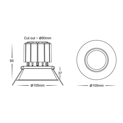 HV5514T-WHT - Prime White Fixed Deep LED Downlight