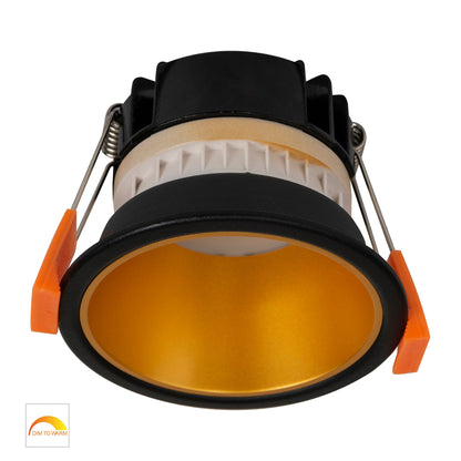 HV5529D2W-BG - Gleam Black with Gold Insert Fixed Dim to Warm LED Downlight