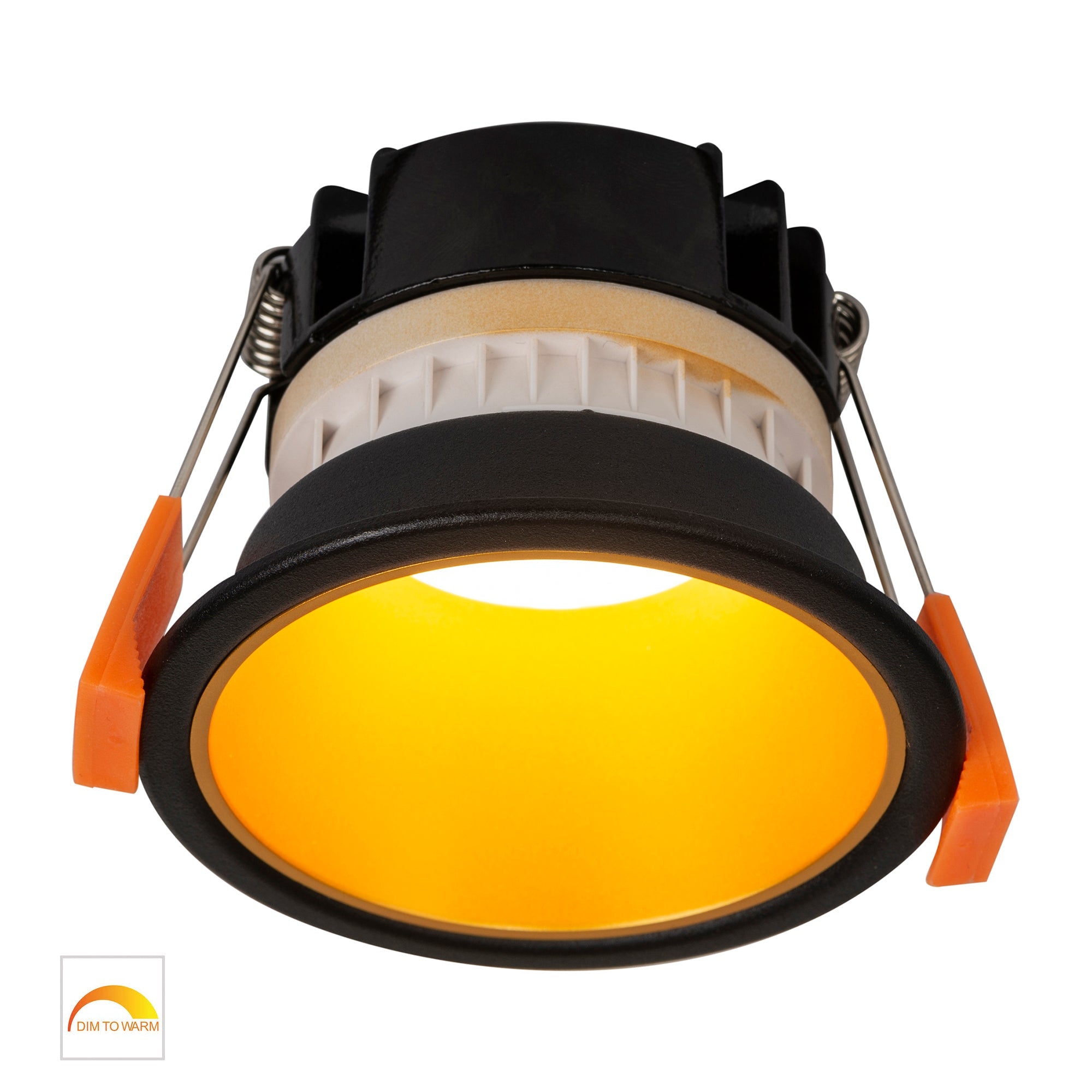HV5529D2W-BG - Gleam Black with Gold Insert Fixed Dim to Warm LED Downlight