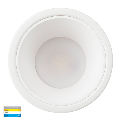 HV5529T-WW - Gleam White with White Insert Tri Colour Fixed Deep LED Downlight