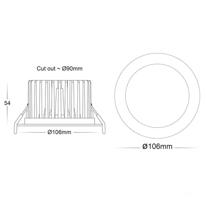 HV5530S-SS316 - Ora 316 Stainless Steel Fixed Five Colour LED Downlight