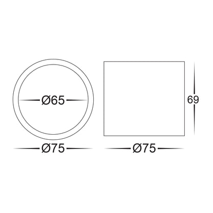 HV5802T-BLK | HV5802T-BLK-12V - Nella Black 7w Surface Mounted LED Downlight