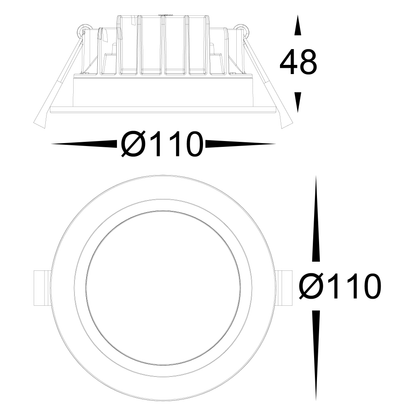 HV5522T-BLK - Polly Polycarbonate Black Fixed LED Downlight