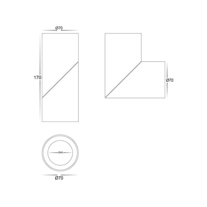 HV5823T-BLK | HV5823T-BLK-12V  - Nella Black 12w Surface Mounted Rotatable LED Downlight