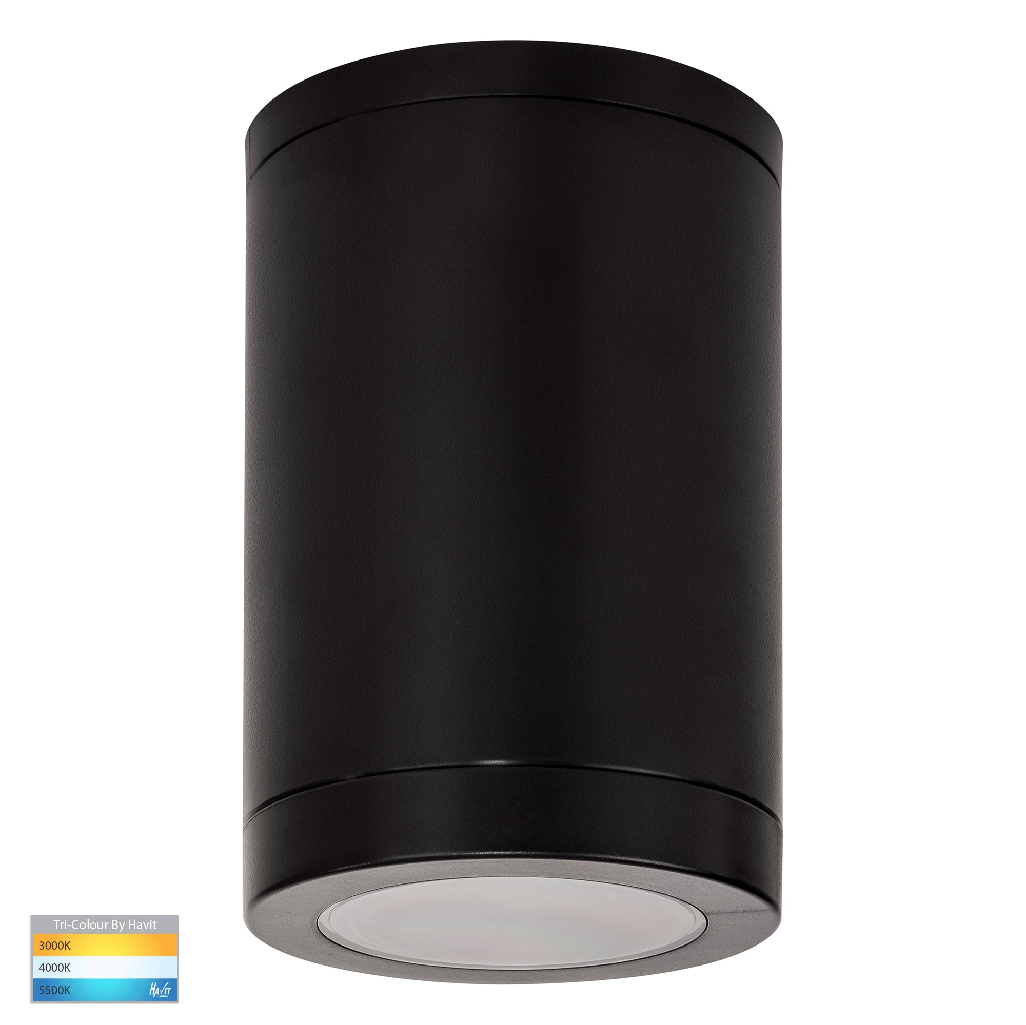 HV5832T-BLK - Lexan Black 9in1 Surface Mounted GU10 LED Downlight