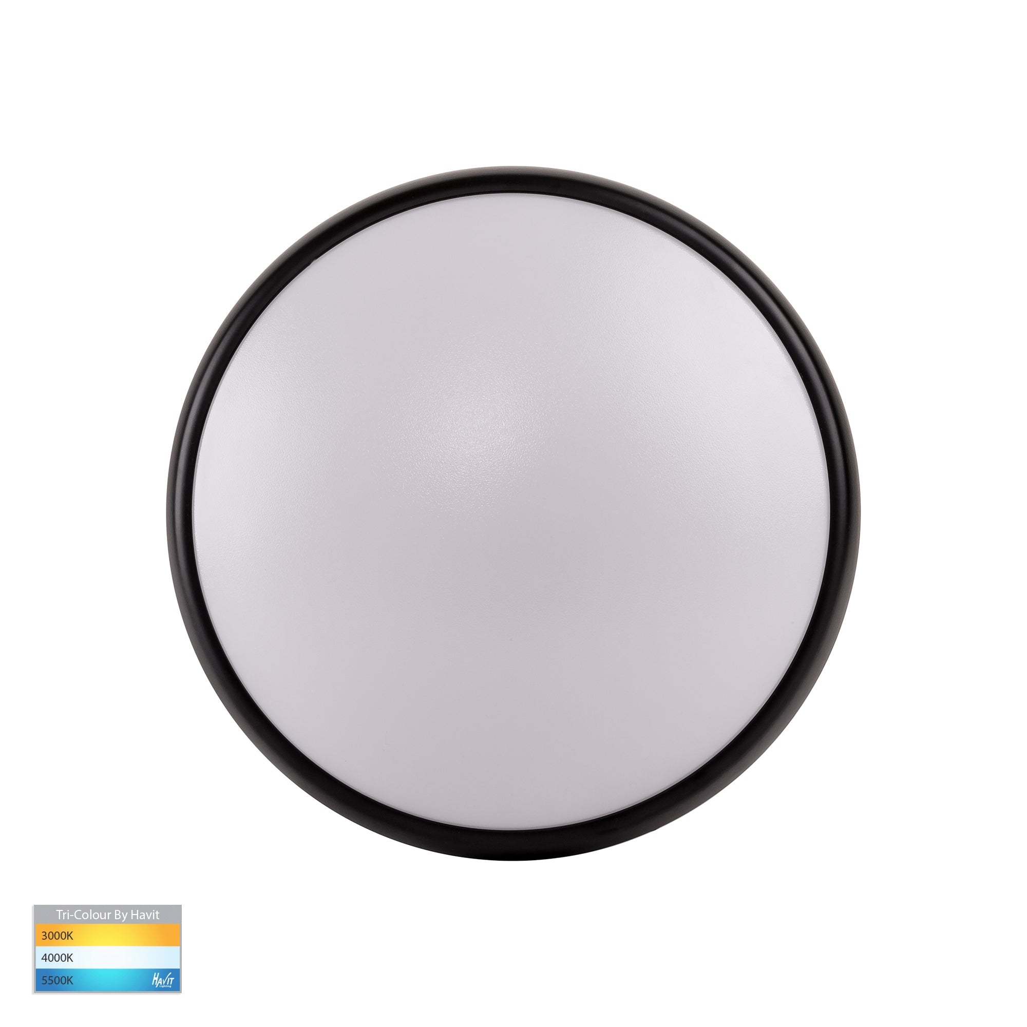 HV5887T-BLK - Ostron Black 12w LED Ceiling Mounted Oyster Light