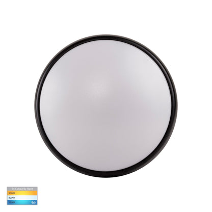 HV5887T-BLK - Ostron Black 12w LED Ceiling Mounted Oyster Light