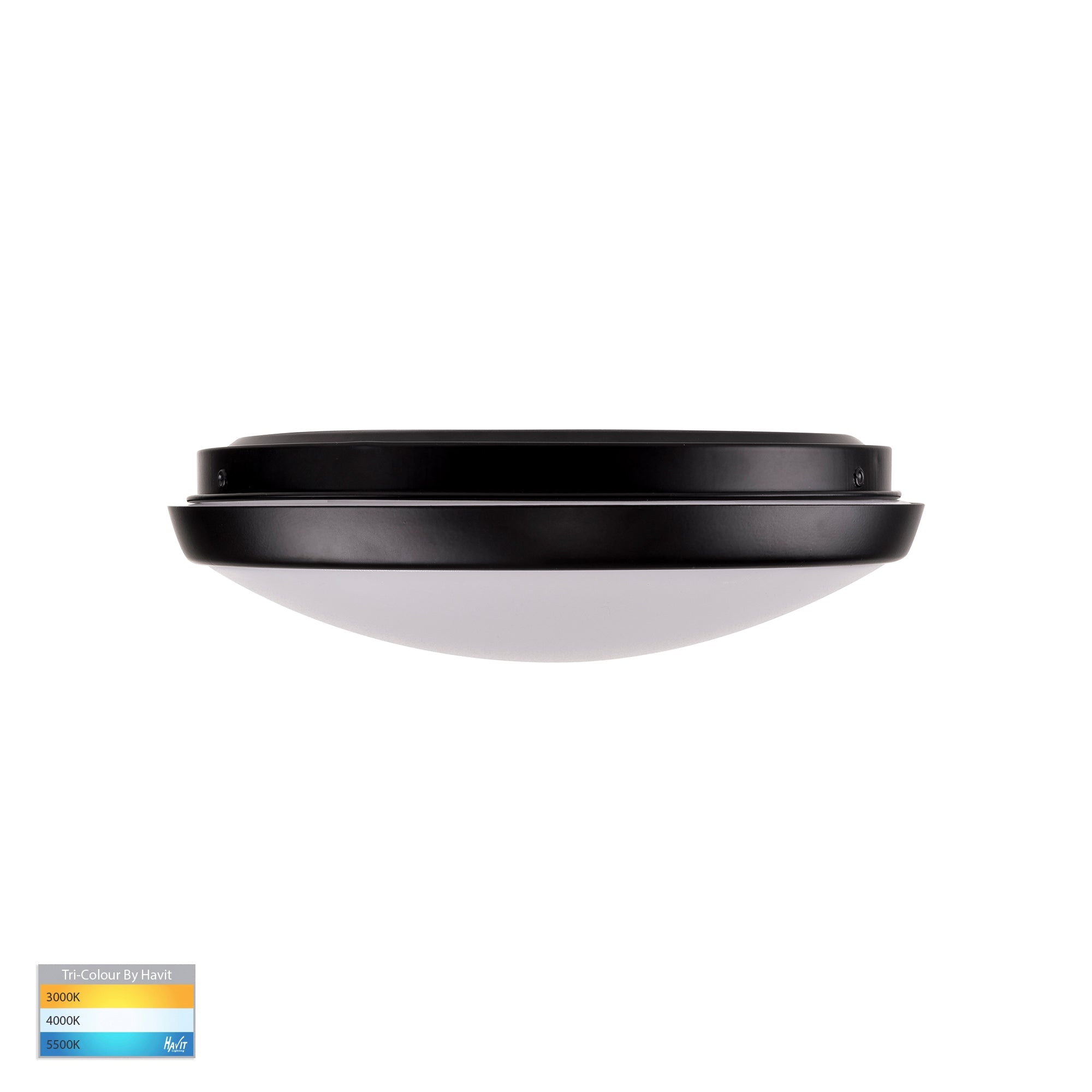 HV5887T-BLK - Ostron Black 12w LED Ceiling Mounted Oyster Light