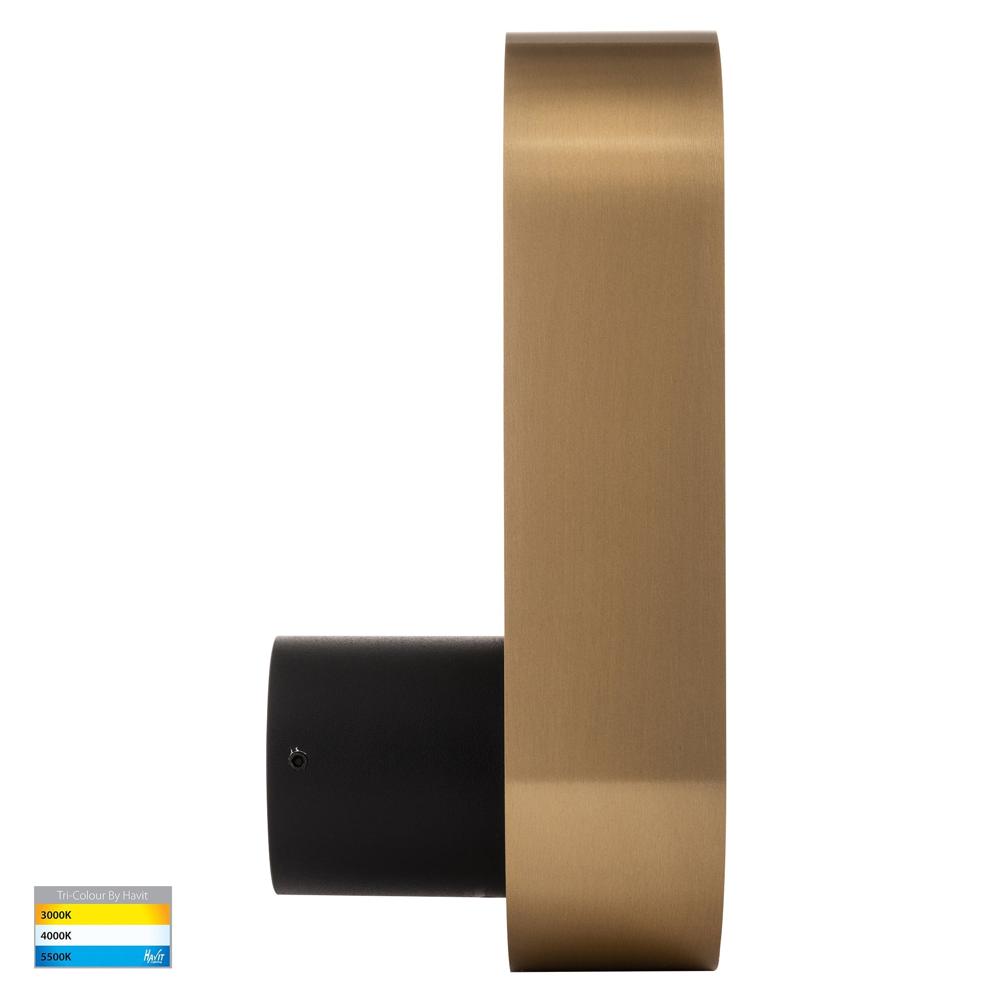 HV8080T-BLKBR - Ovale Black + Brass Wall Light