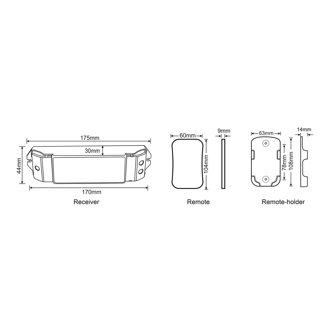 HV9102-M1+M4-5A - Single Colour LED Strip Remote Controller