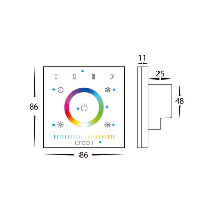 HV9101-E5S - RGBCW LED Strip Touch Panel