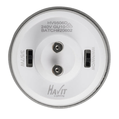 HV5832T-BLK - Lexan Black 9in1 Surface Mounted GU10 LED Downlight