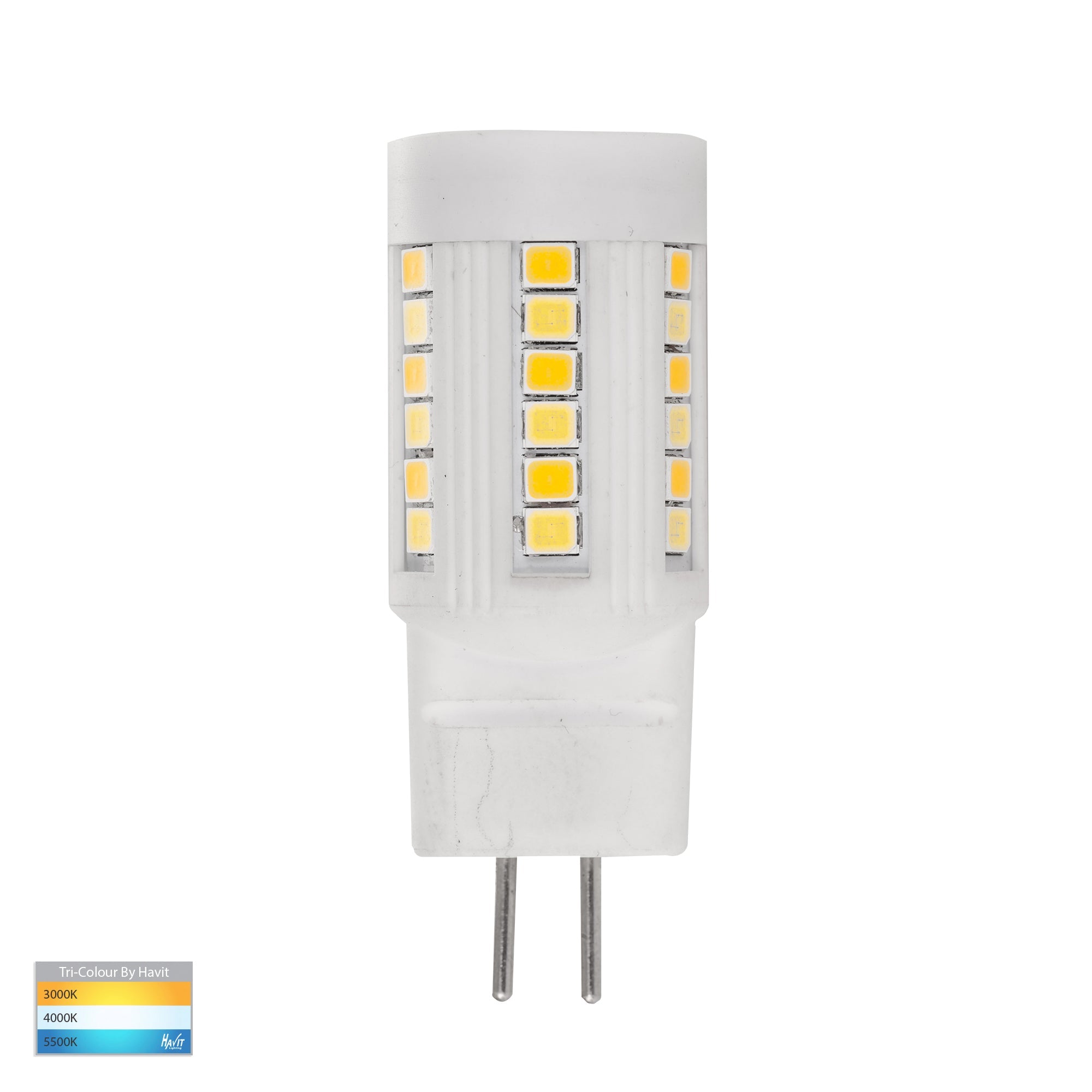 HV9518 - 3w G5.3 Tri Colour LED Bi Pin Globe