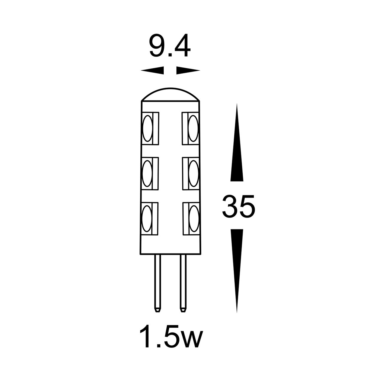 HV9523-1.5W-HV9529-1.5W - 1.5w G4 12v DC LED Bi Pin Globe