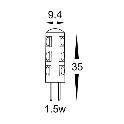 HV9523-1.5W-HV9529-1.5W - 1.5w G4 12v DC LED Bi Pin Globe