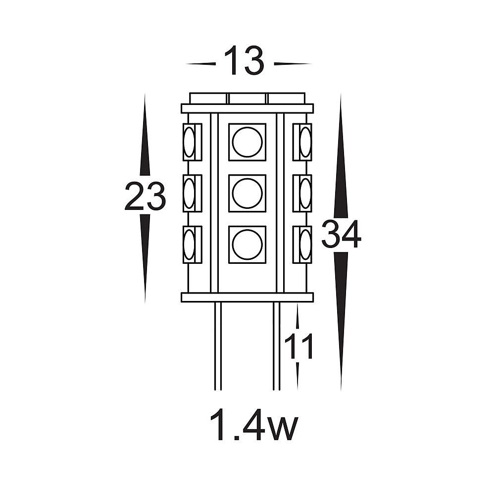 HV9525-HV9528 - 1.4w G4 12v DC LED Coloured Bi Pin Globes