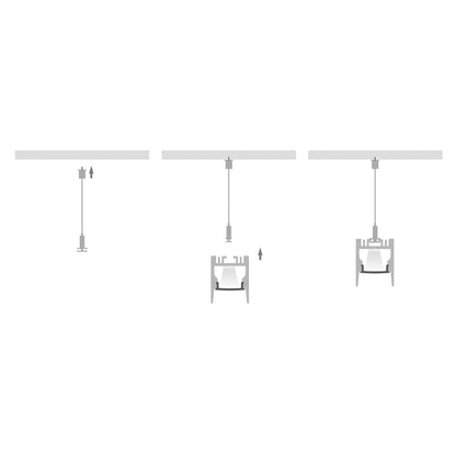HV9693-2025-WHT - Suspended or Surface Mounted White Aluminium Profile