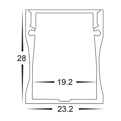 HV9693-2320 - Deep Square Aluminium Profile