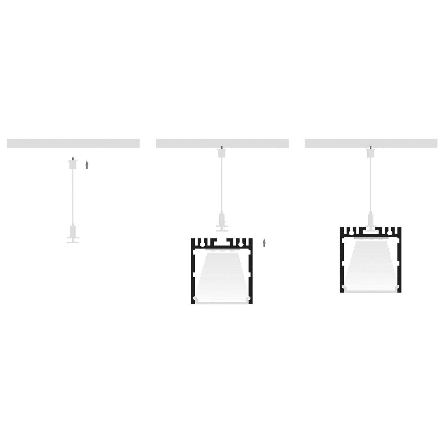 HV9693-3537-WHT - White Deep Square Aluminium Profile