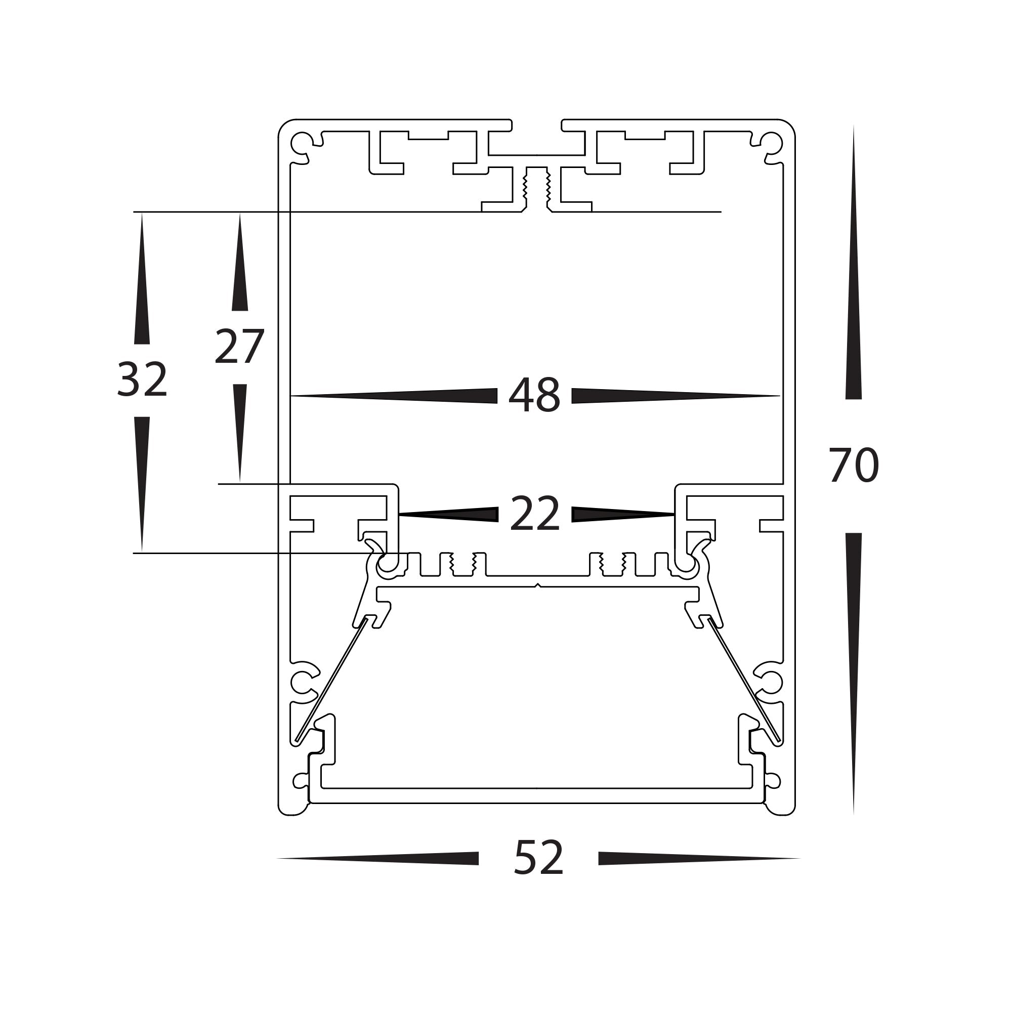 HV9693-5270-BLK - Black Deep Square Profile