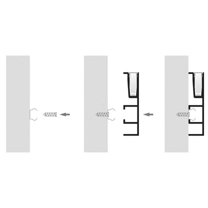 HV9694-1145-WHT - White Side Mounted Aluminium Profile