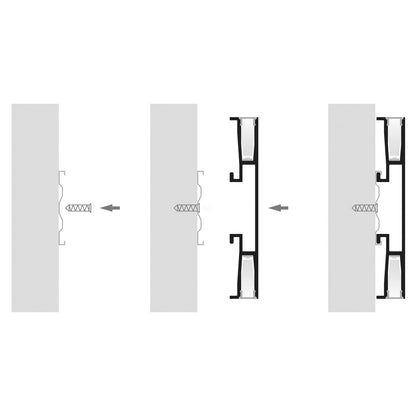 HV9694-1170-BLK - Black Side Mounted Up & Down Aluminium Profile