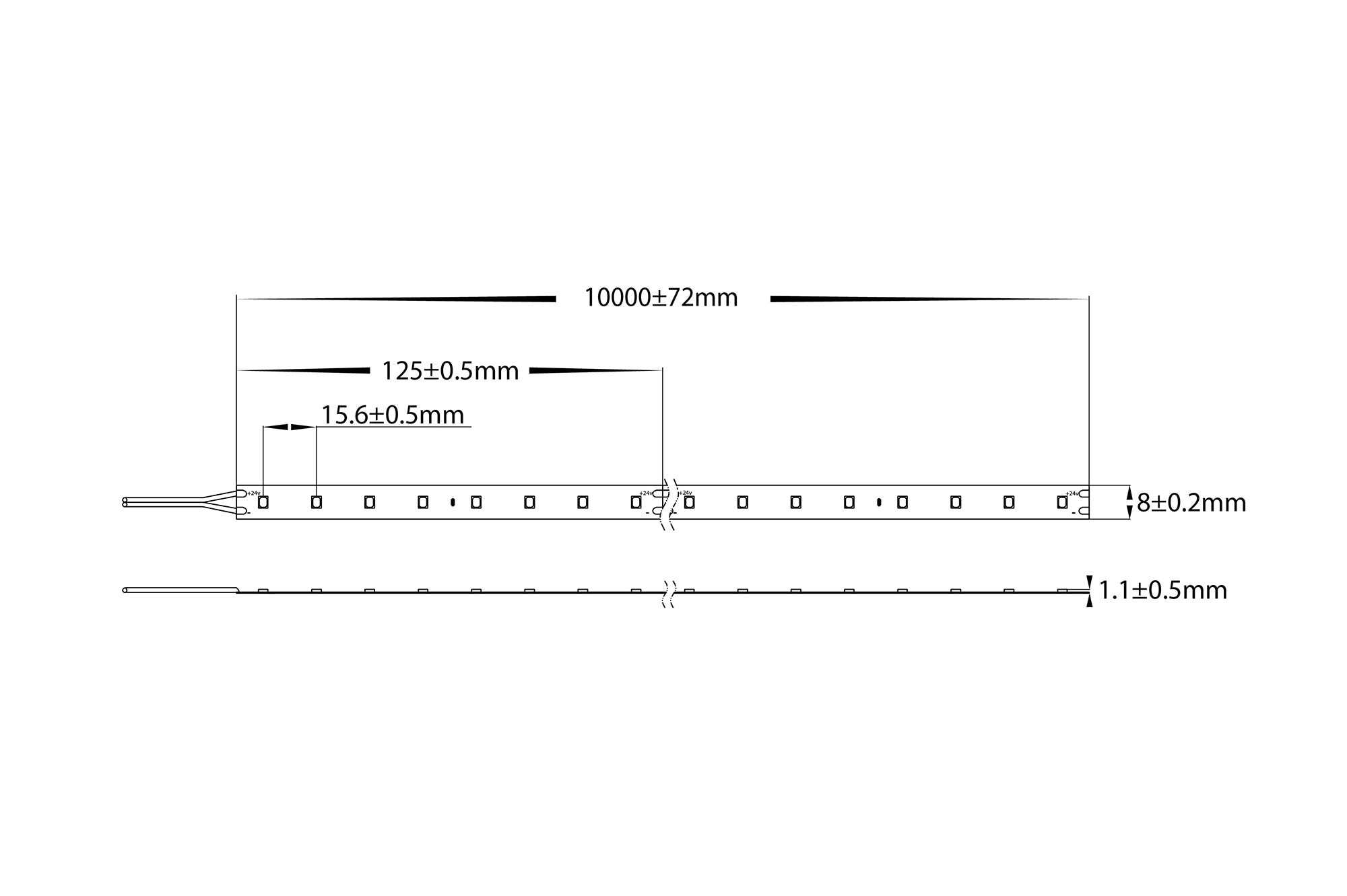 HV9722-IP20-64-5K - 4.8w 24v DC IP20 LED Strip 5500k