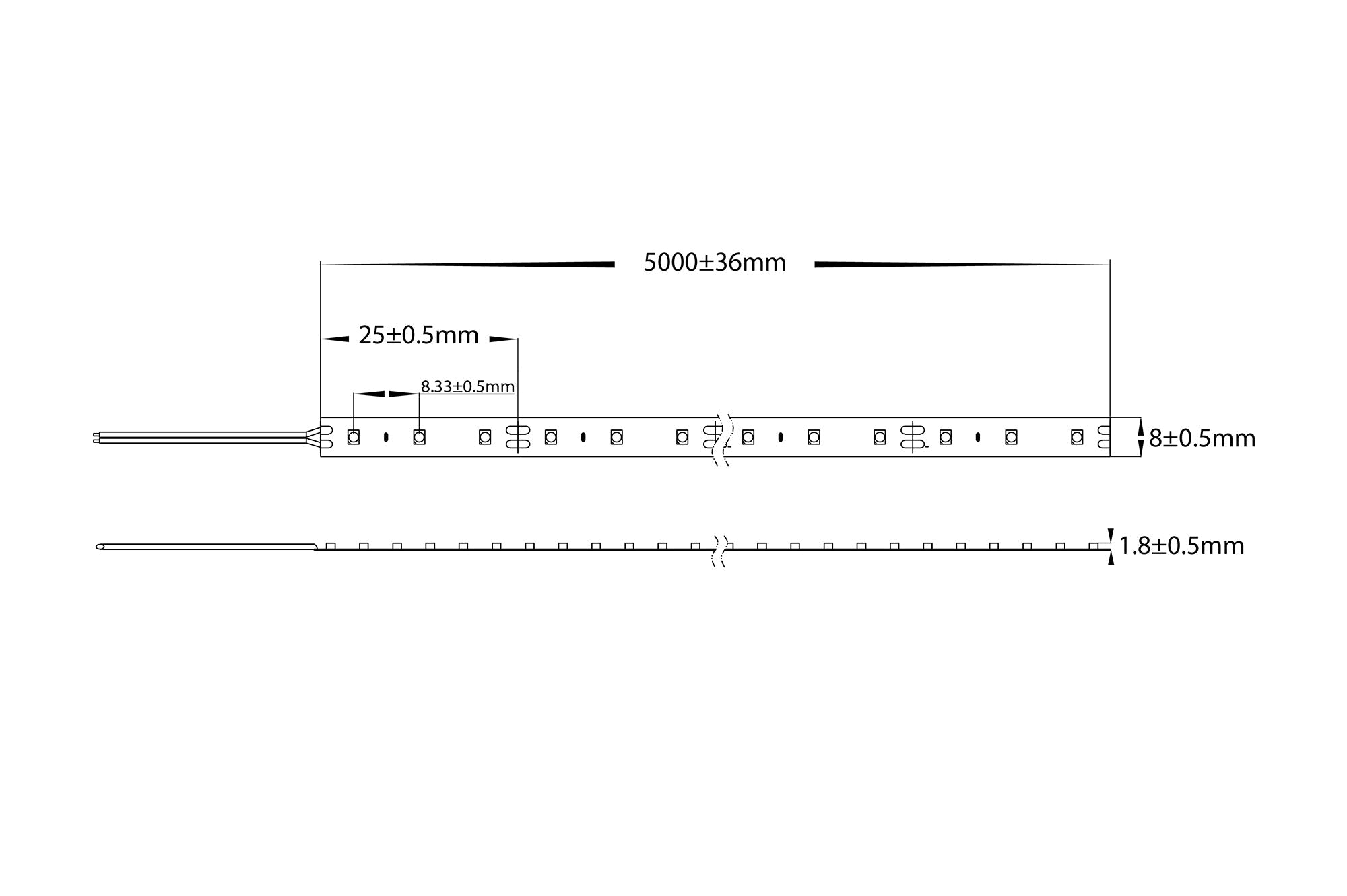 HV9723-IP20-120-5K-50M - 9.6w IP20 LED Strip 5500k 50m Roll