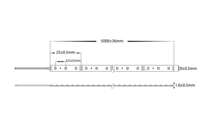 HV9723-IP20-120-5K-50M - 9.6w IP20 LED Strip 5500k 50m Roll