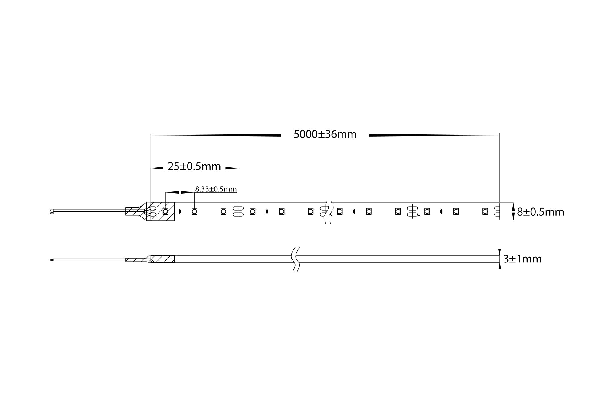 HV9723-IP54-120-3K - 9.6w IP54 LED Strip 3000k