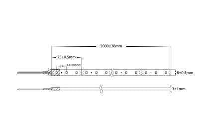 HV9723-IP54-120-3K - 9.6w IP54 LED Strip 3000k