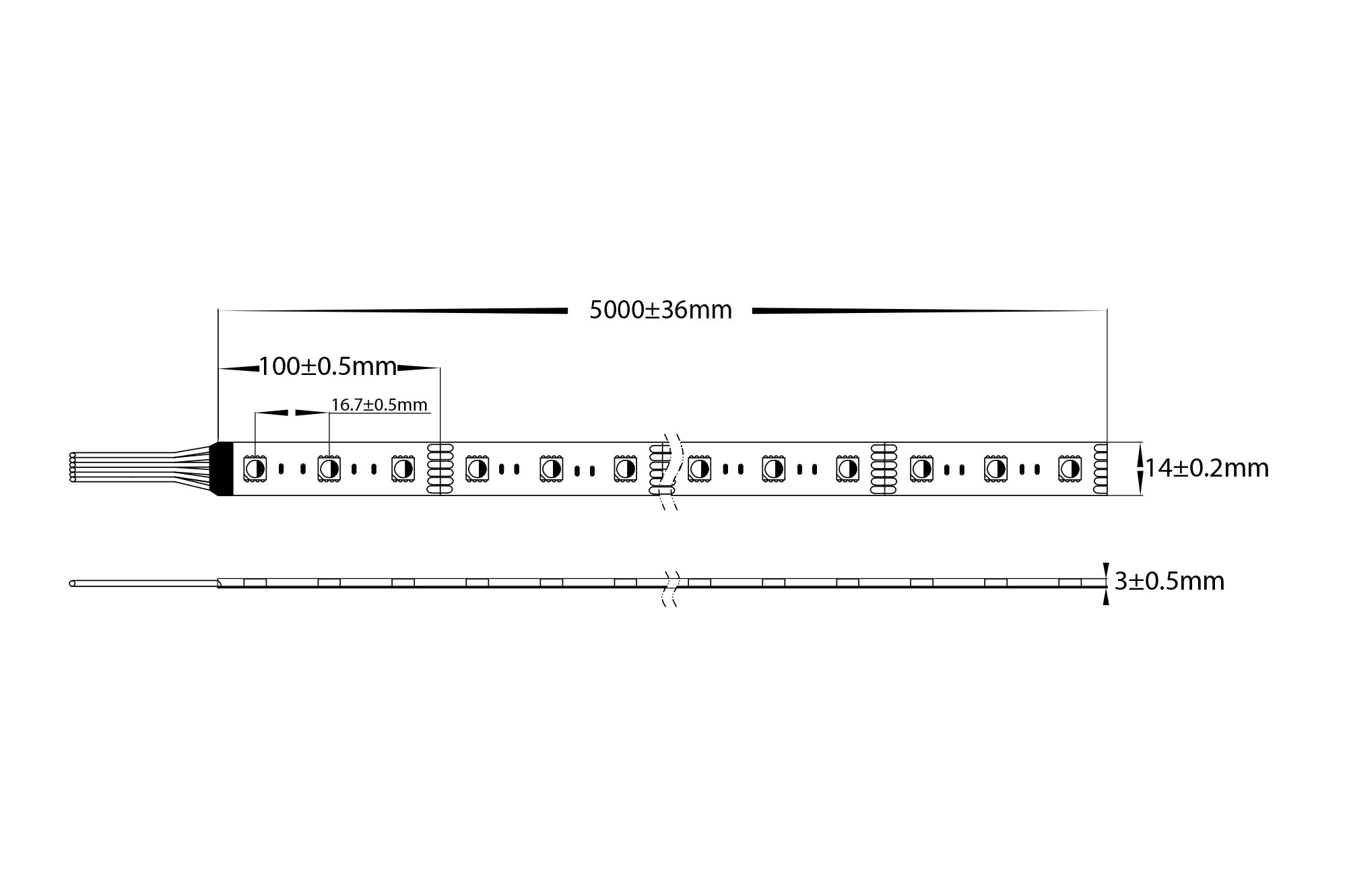 HV9752-IP54-60-RGBCW - 24w IP54 RGB + 3000k + 5500k LED Strip (RGBCW)