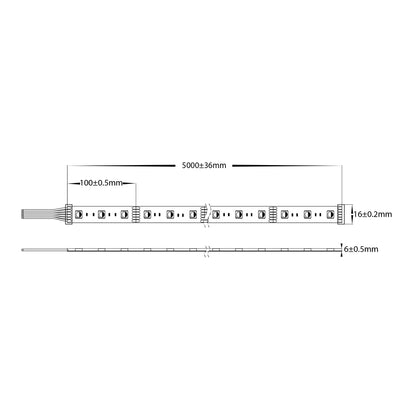 HV9752-IP67-60-RGBCW - 24w IP67 RGB + 3000k + 5500k LED Strip (RGBCW)