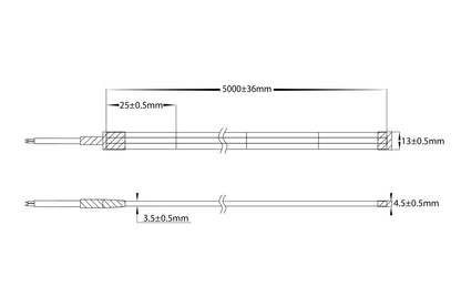 HV9769-IP67-280-4K - 14.4w IP67 24v DC Flexible LED Strip 4000k