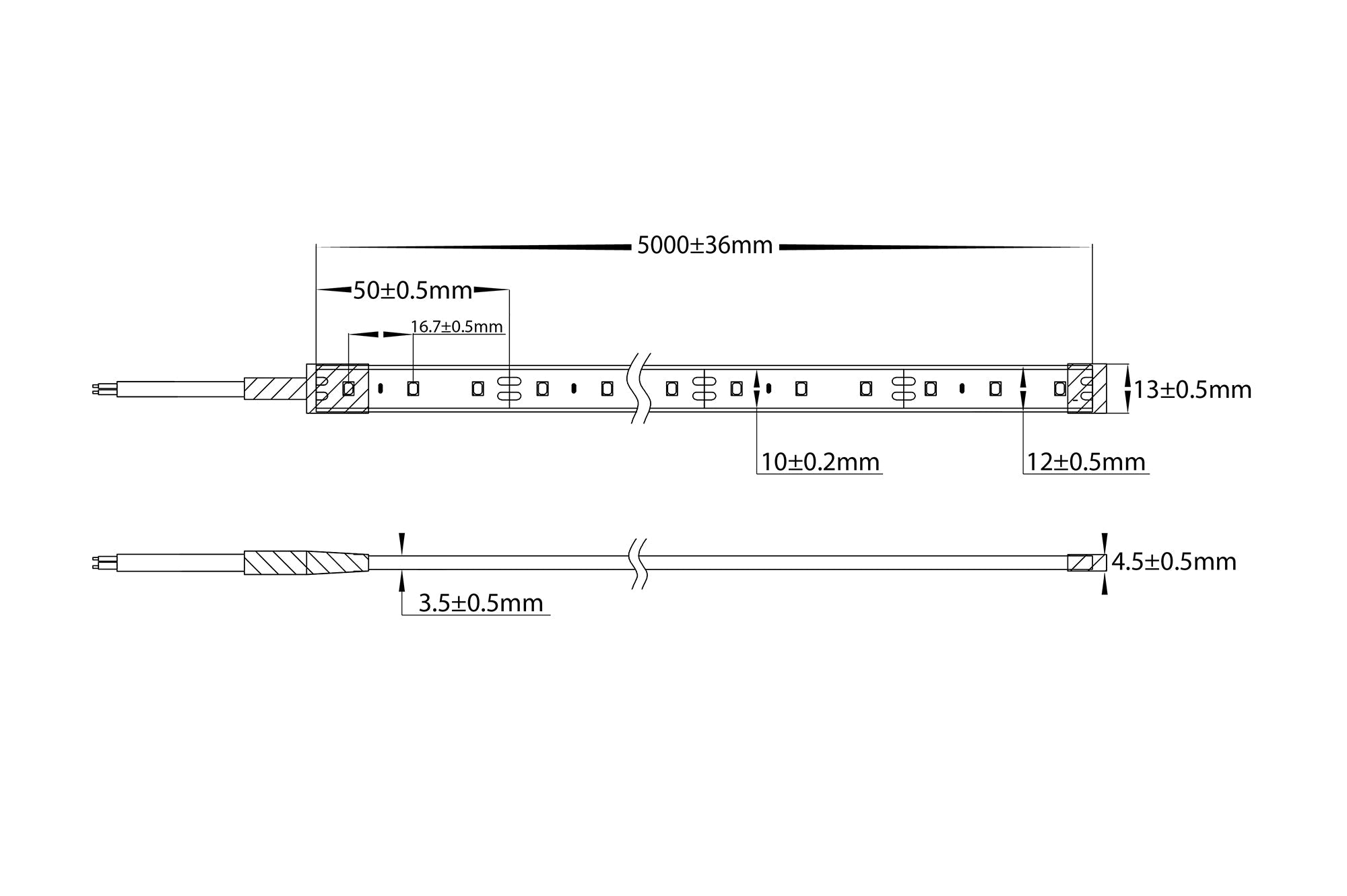 HV9783-IP67-60-3K - 14.4w IP67 LED Strip 3000k