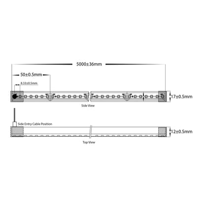 HV9795-IP67-200-3K - 14.4w IP67 24v DC Side Bend HaviFlex Flexible Neon LED Strip 3000k