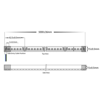 HV9796-IP67-200-RGBW - 14.4w IP67 24v DC Top Bend HaviFlex Flexible Neon LED Strip RGBW