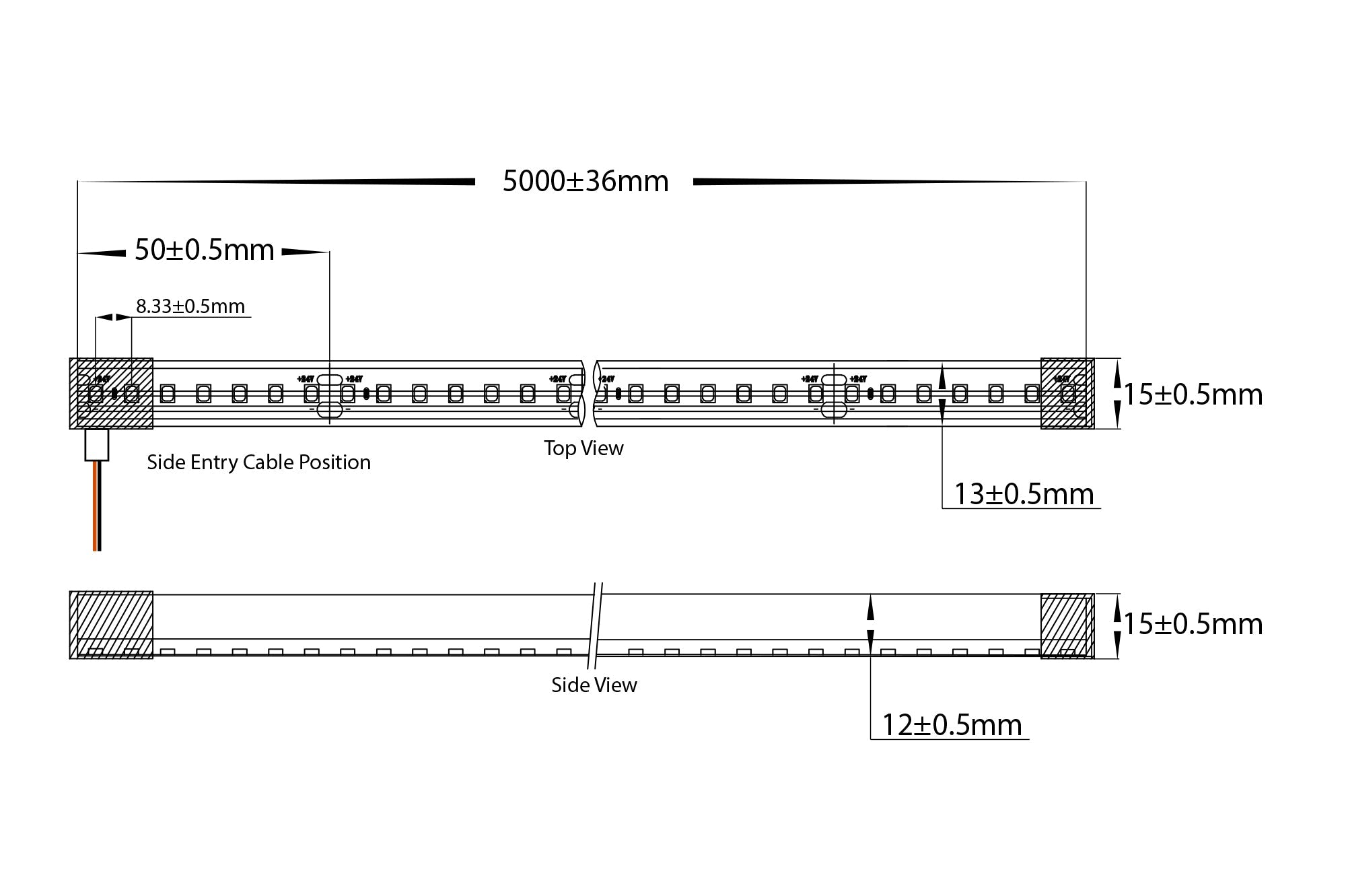 HV9796-IP67-200-5K - 14.4w IP67 24v DC Top Bend HaviFlex Flexible Neon LED Strip 5500k